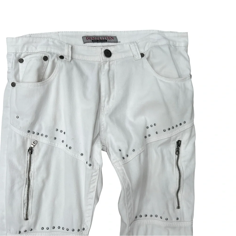 Demolition Men's Relaxed Fit Jeans - White in size 36 Waist 28.5 Inseam Reg Rise